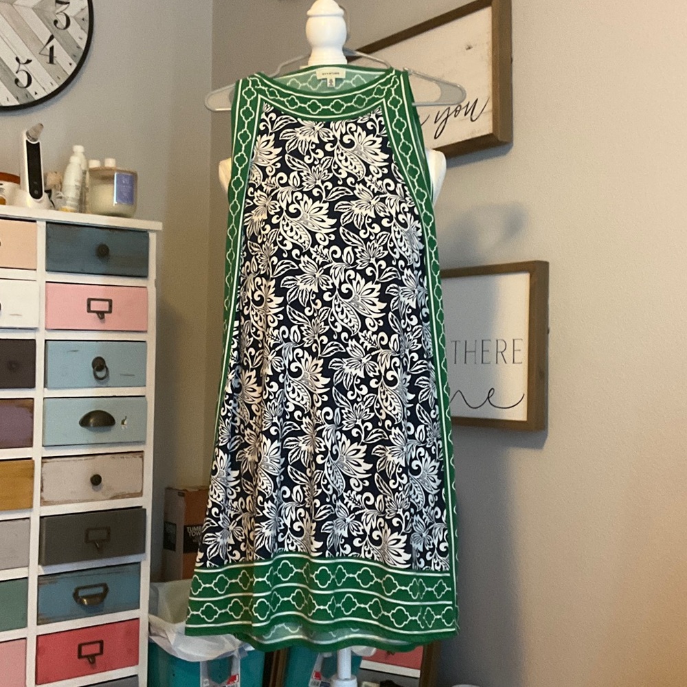 Floral Green and Black Skirt